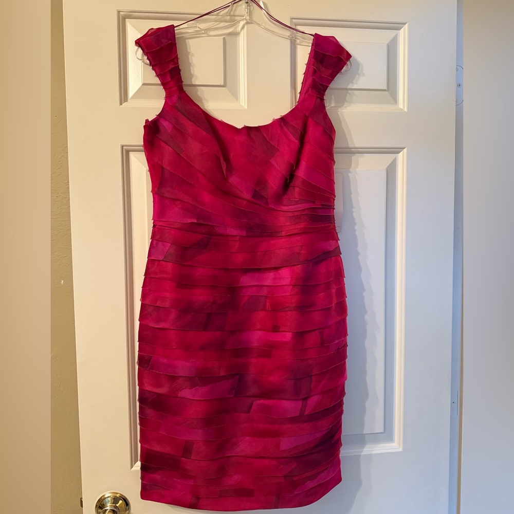 THEIA Couture Pink Bandage Fitted Sheath Dress